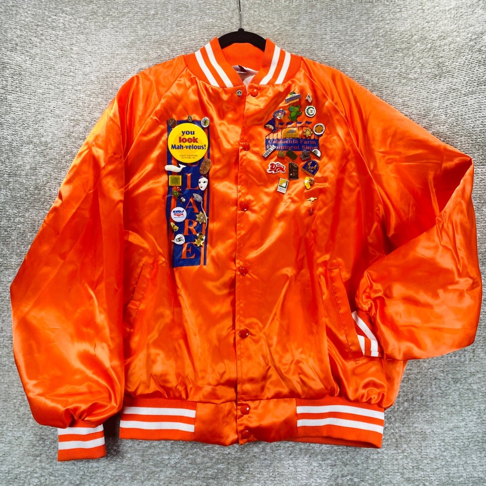 Vintage Westark Satin Jacket Tulare California Farm Equipment Show 1992 2XL